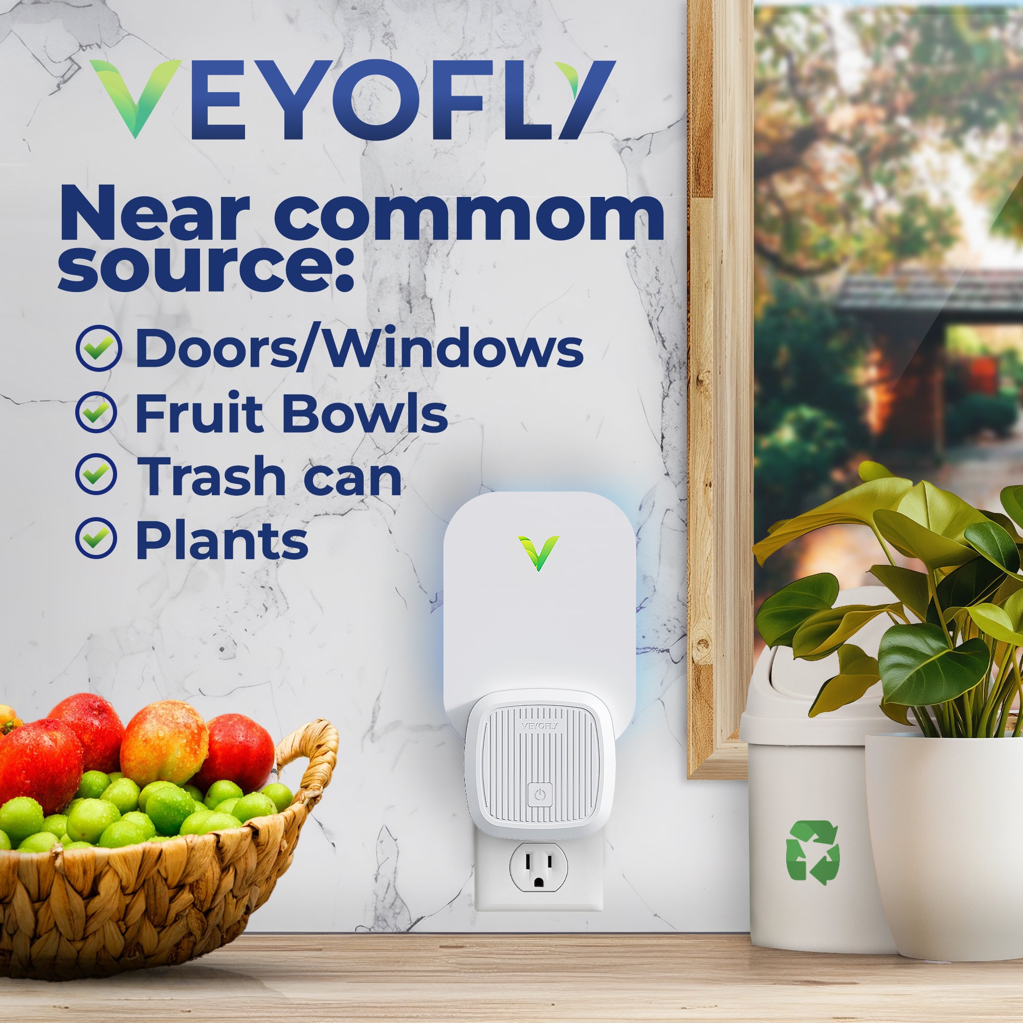 fruit fly killer for indoor plants VEYOFLY Fruit Fly Trap Indoor, HouseFly Trap VF01