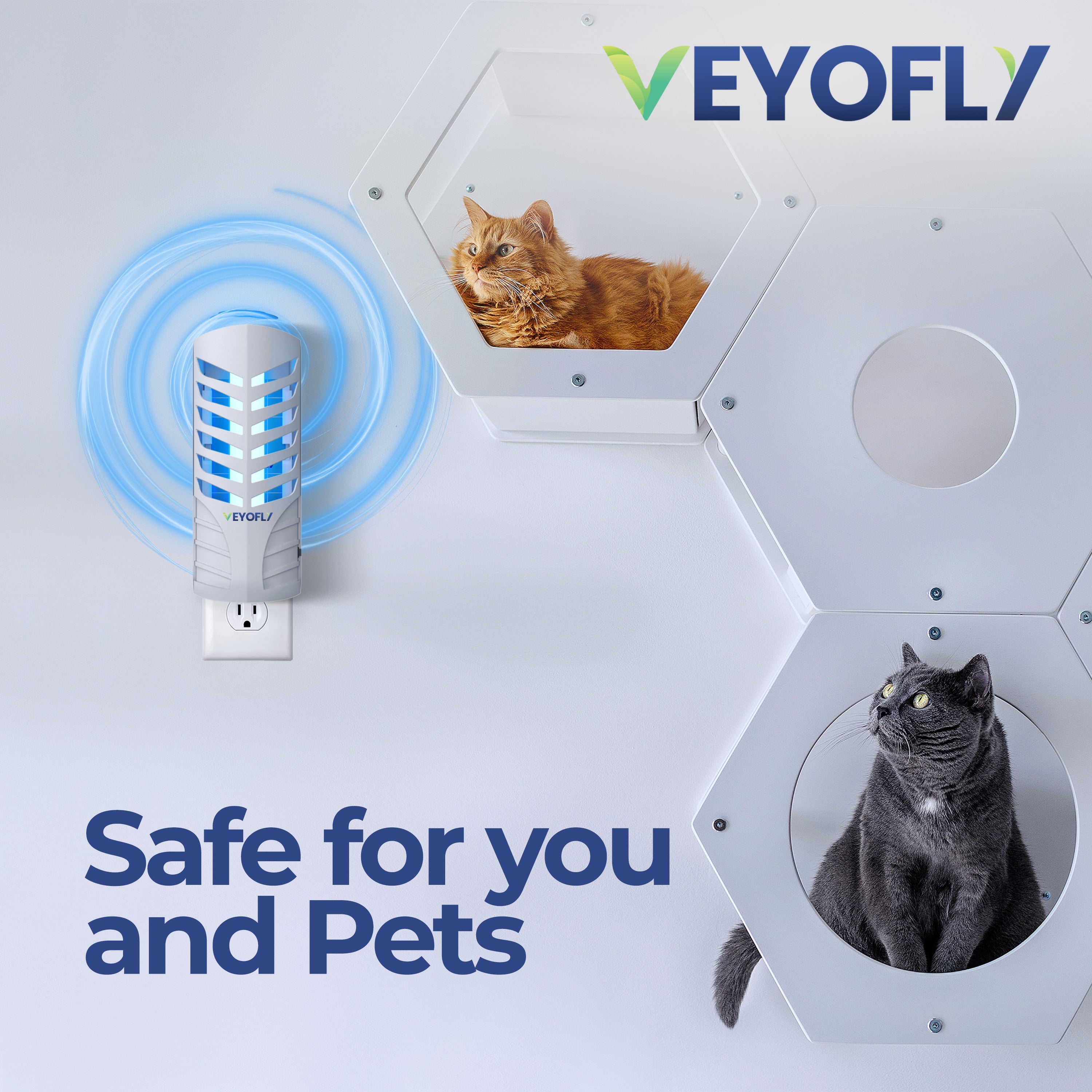 VEYOFLY Fruit Fly Trap Indoor, HouseFly Trap VF02 - Kit 1x Device + 3x Refills