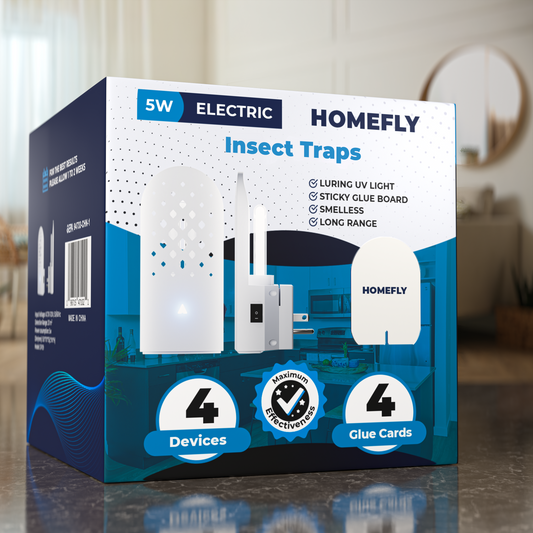 Fruit Fly Trap Indoor, HouseFly Trap VF01 - Kit 4x Device + 4x Refills